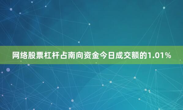 网络股票杠杆占南向资金今日成交额的1.01%